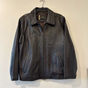 Eddie Bauer Stine Leather Jacket Women's Xl Brown 90s Full Zip Outerwear Moto